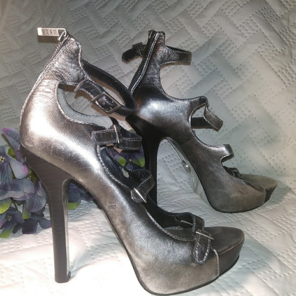 NEW Bebe Silver leather shoes